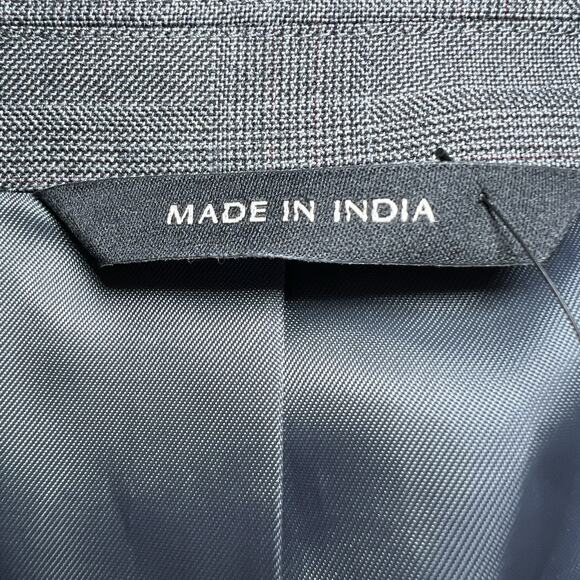 Banana Republic Men’s‎ Tailored Slim Fit Gray Plaid Suit Jacket Size 44R - Picture 5 of 9